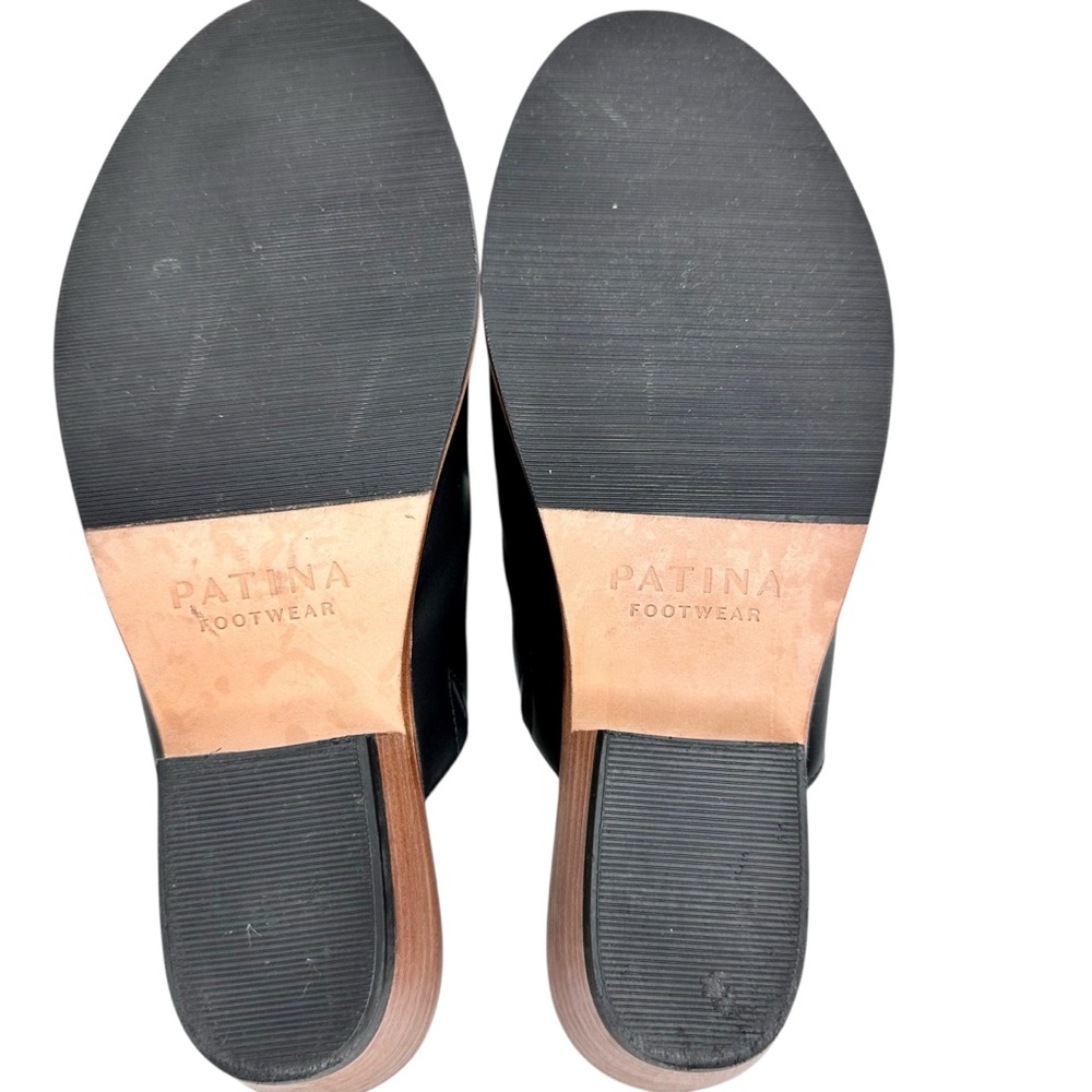 Patina Portland Leather Goods Almost Perfect Closed Toe Mules Shoes Black 9.5 - Picture 14 of 16